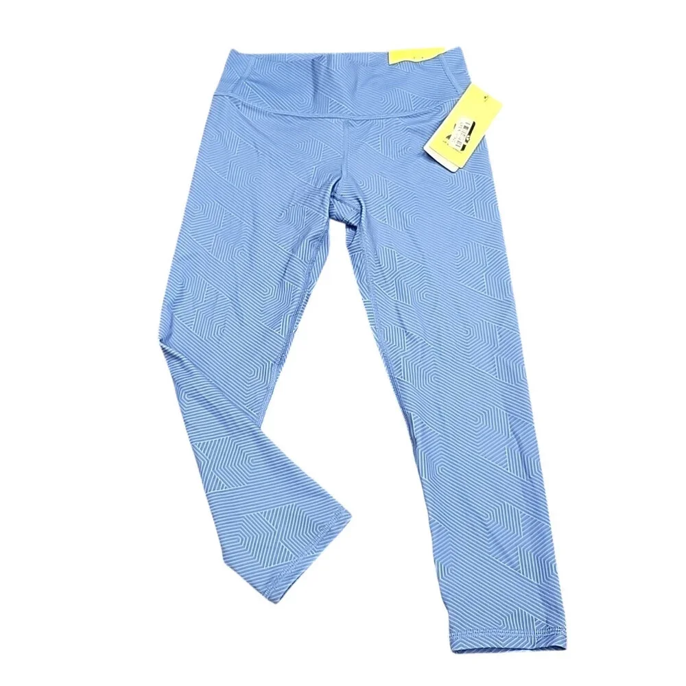 Girls Core Cropped Leggings Medium Size 8 Blue Active Pull On Pants UPF 50+